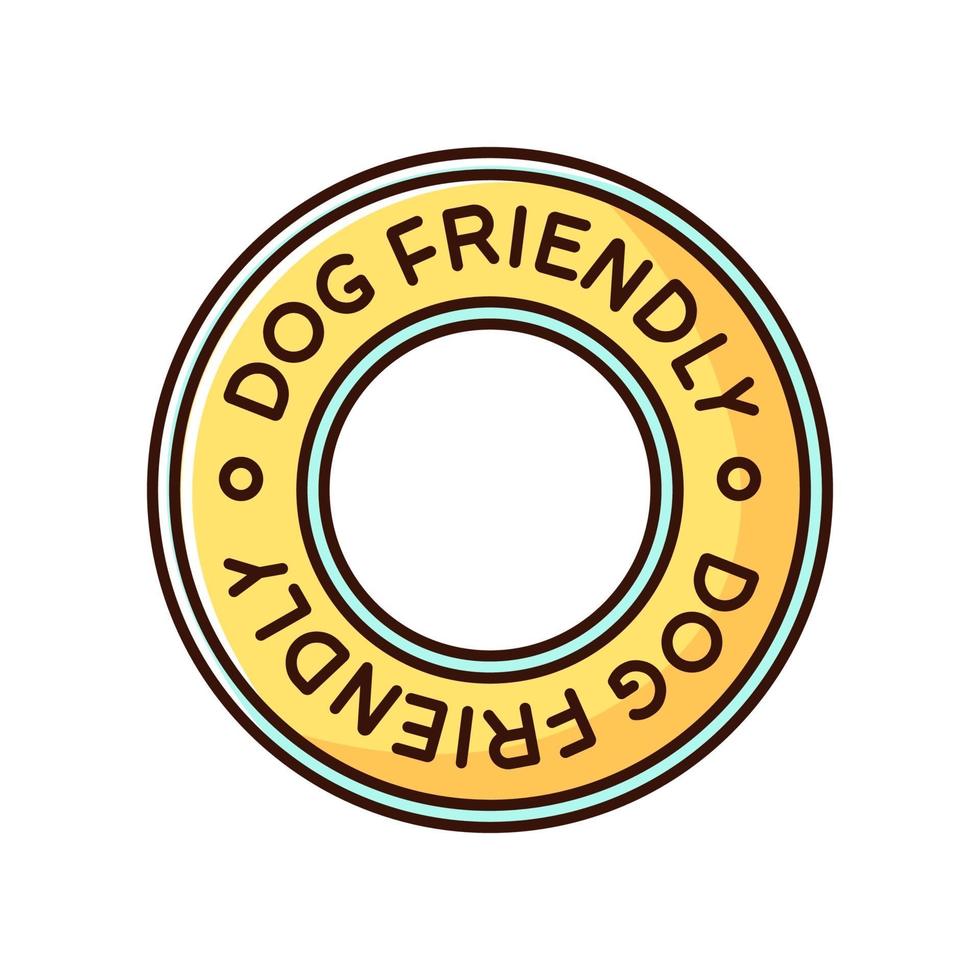 Dog friendly area yellow RGB color icon vector