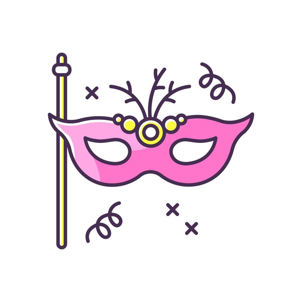 Masquerade mask RGB color icon vector