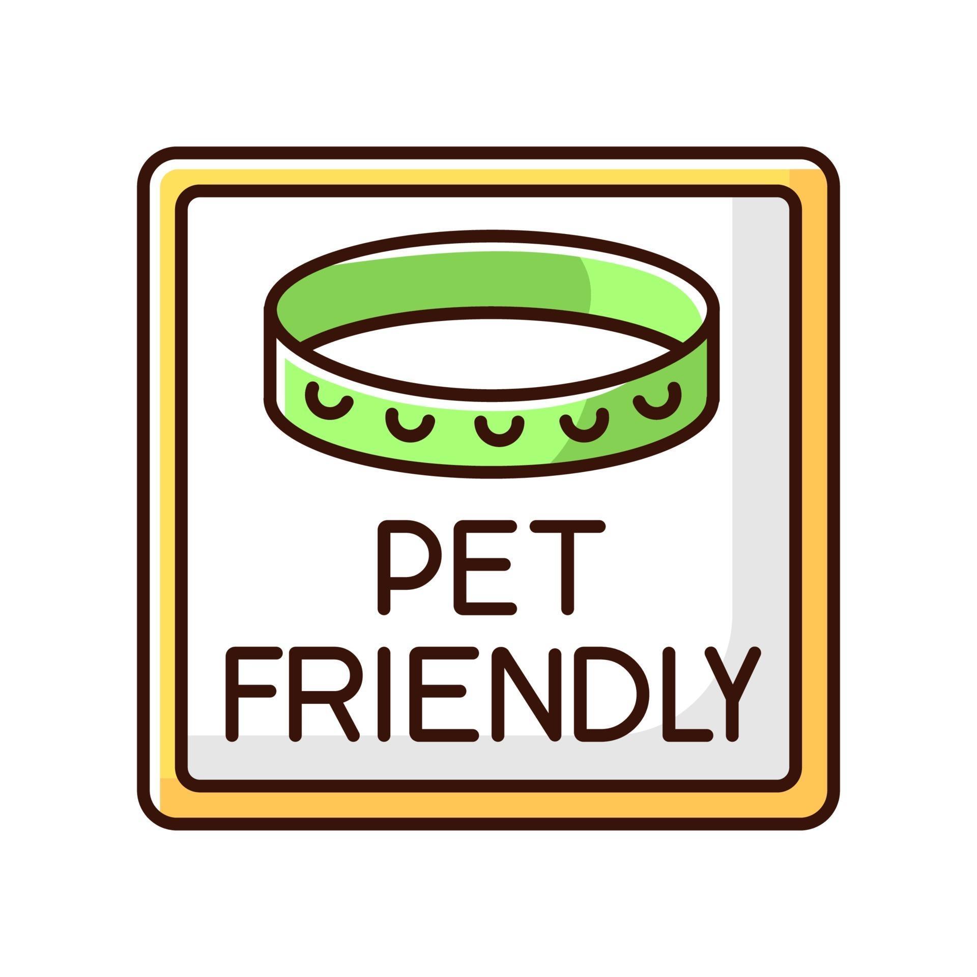 Pet friendly area sign RGB color icon 3345709 Vector Art at Vecteezy