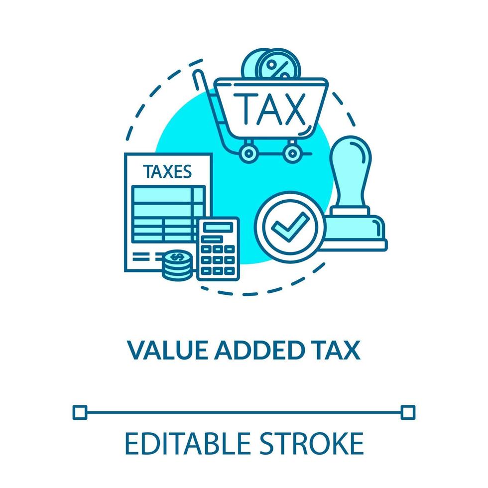 Value added tax turquoise concept icon vector