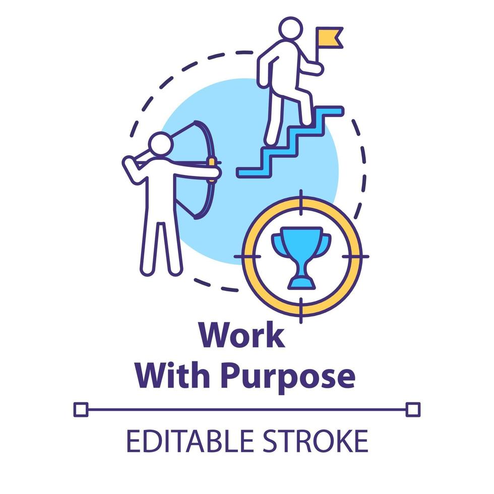 Work with purpose concept icon vector