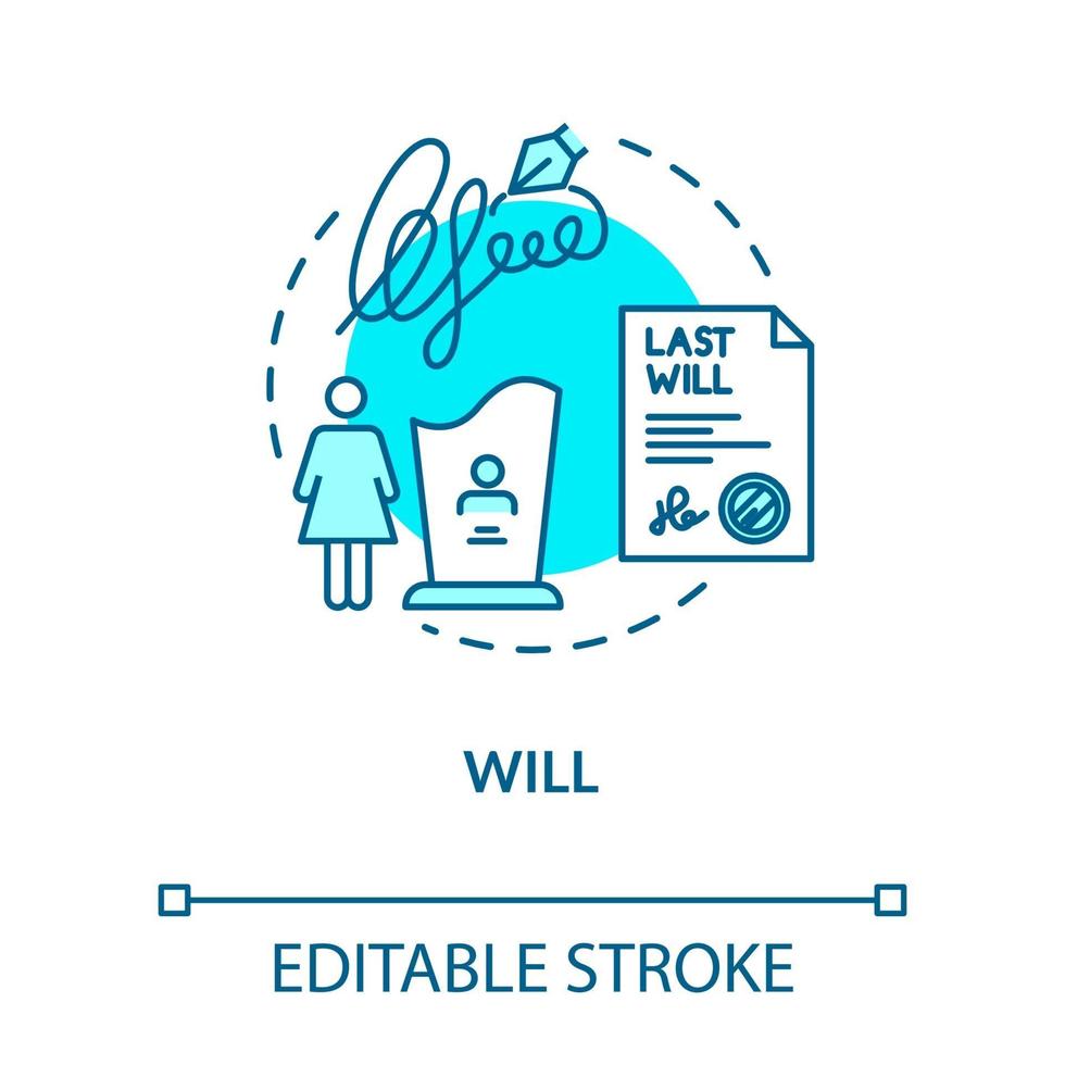 Will turquoise concept icon vector