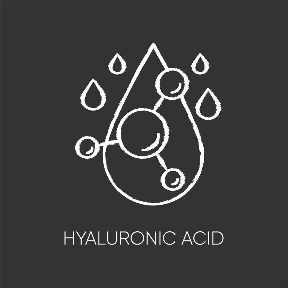 Hyaluronic acid chalk white icon on black background vector
