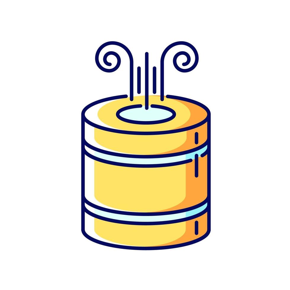 Compact air filter yellow and blue RGB color icon vector