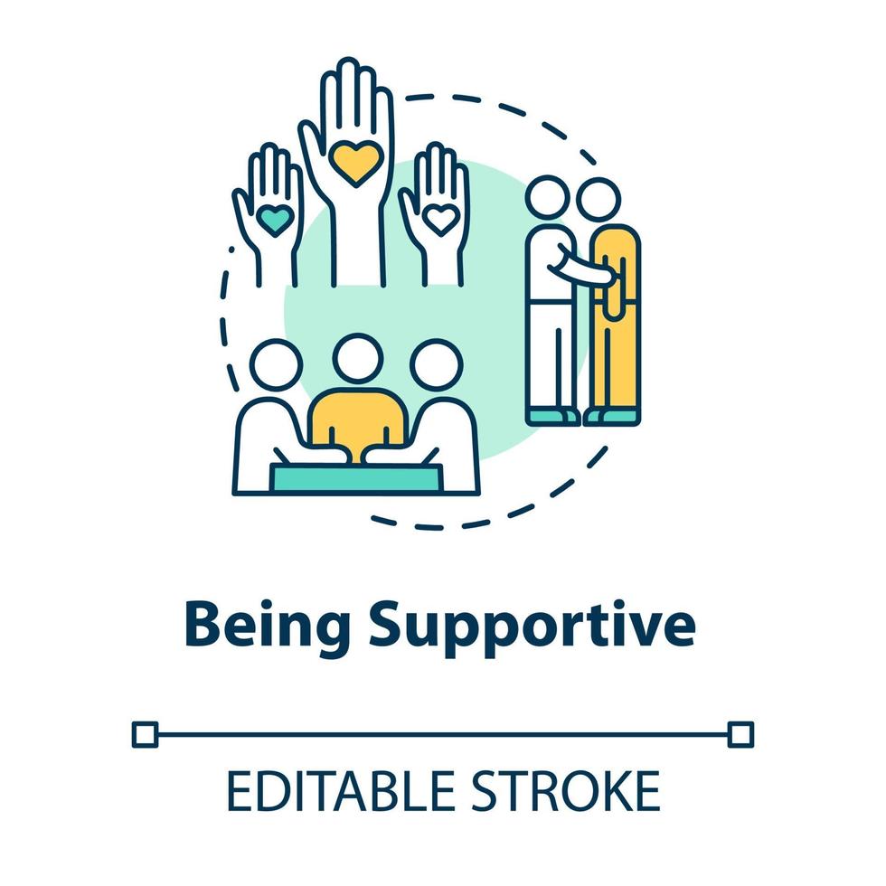 Being supportive concept icon vector