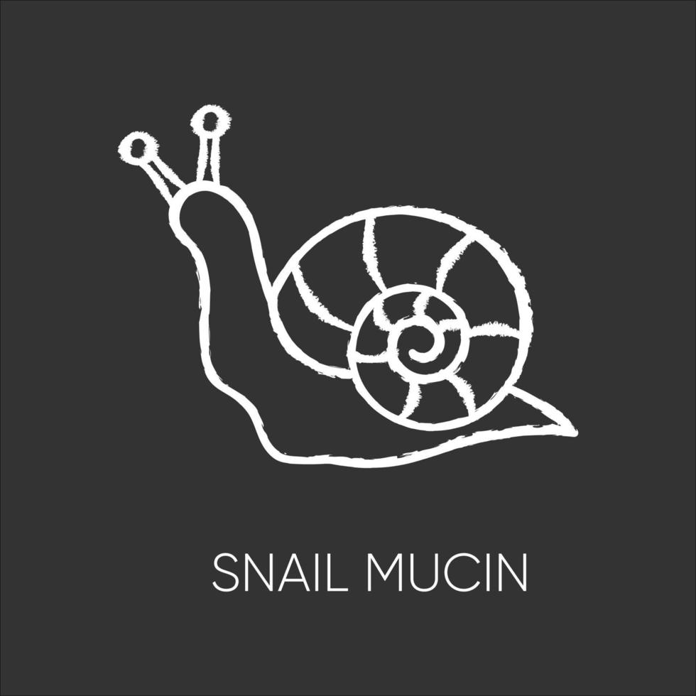 Snail mucin chalk white icon on black background vector