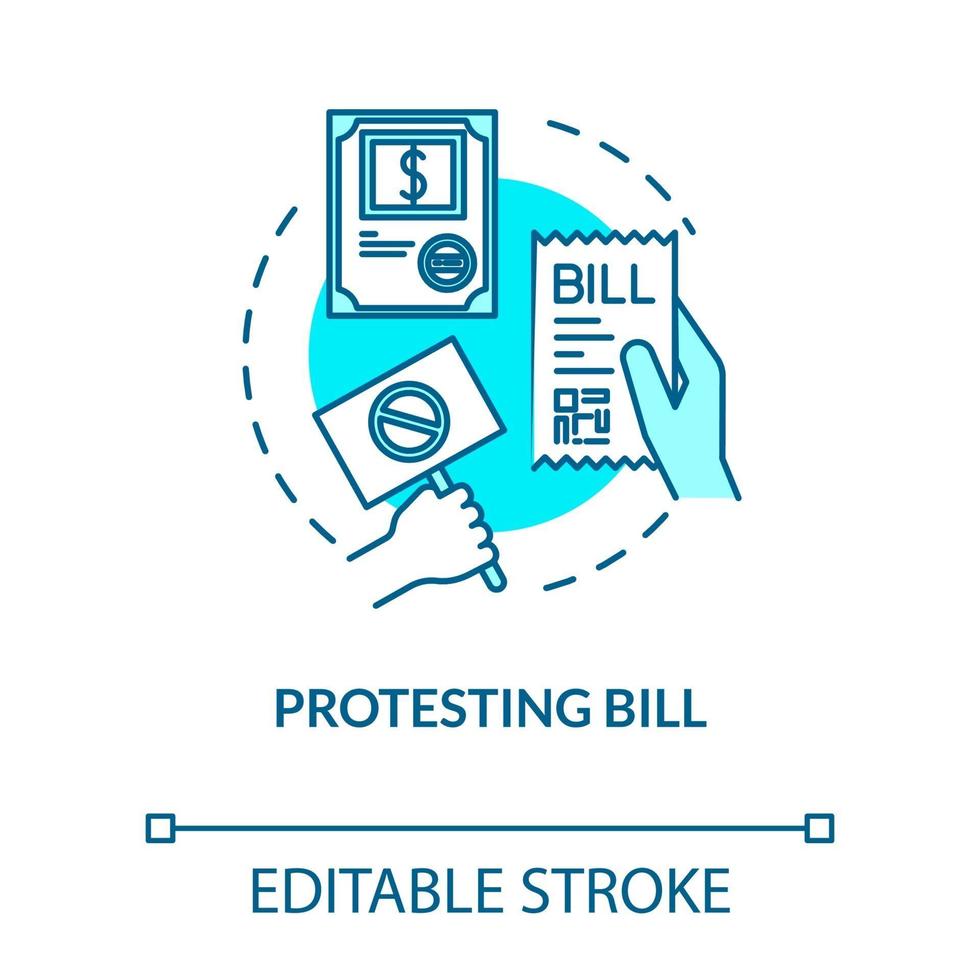 Protesting bill turquoise concept icon vector