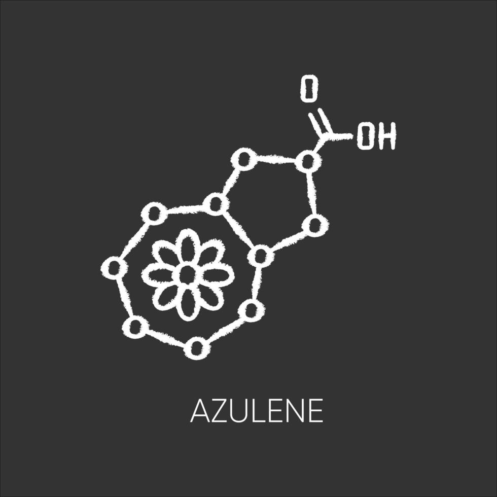 Azulene chalk white icon on black background vector