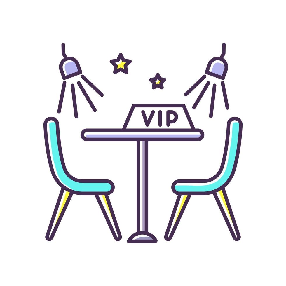 VIP lounge zone RGB color icon vector