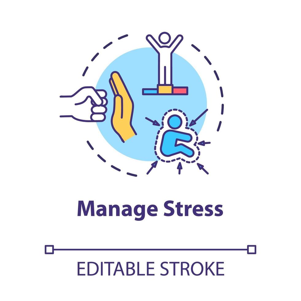 Manage stress concept icon vector