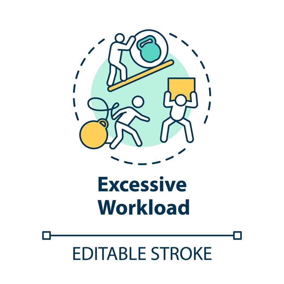 Excessive workload concept icon vector