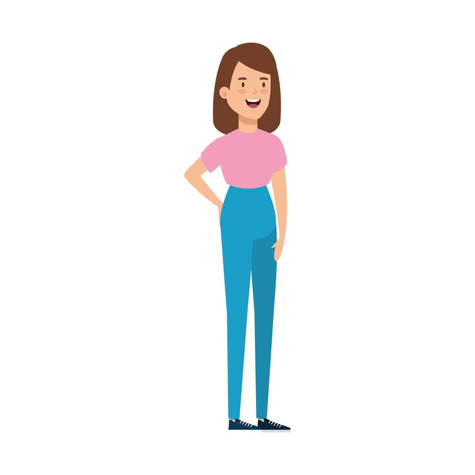 icono de personaje de avatar de mujer hermosa vector