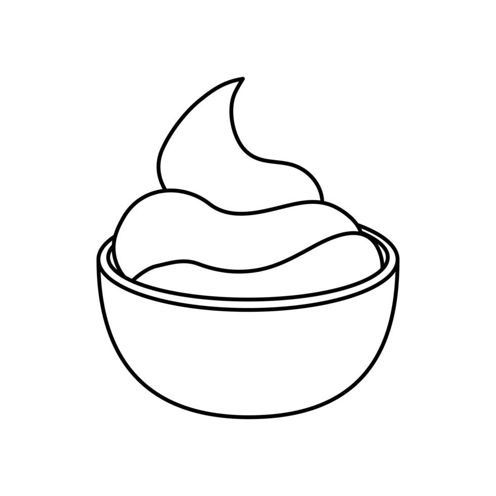 delicious sauce in cup isolated icon vector