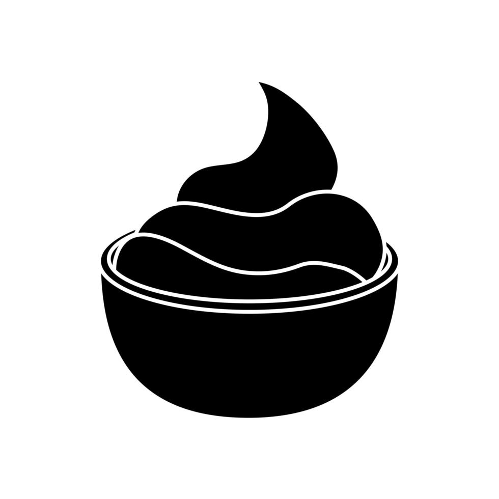 delicious sauce in cup isolated icon vector