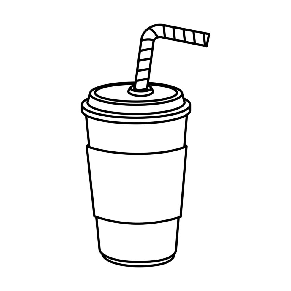 deliciosa bebida gaseosa icono de comida rápida vector