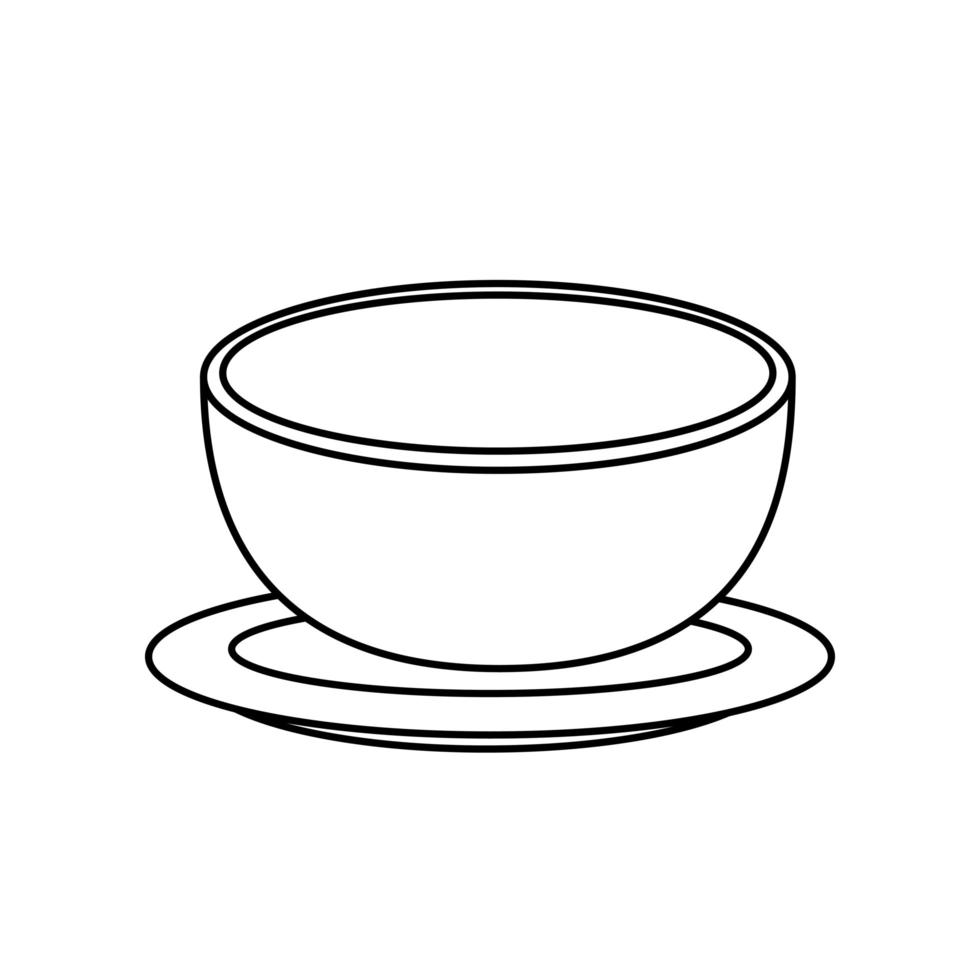 bowl dish kitchen isolated icon vector