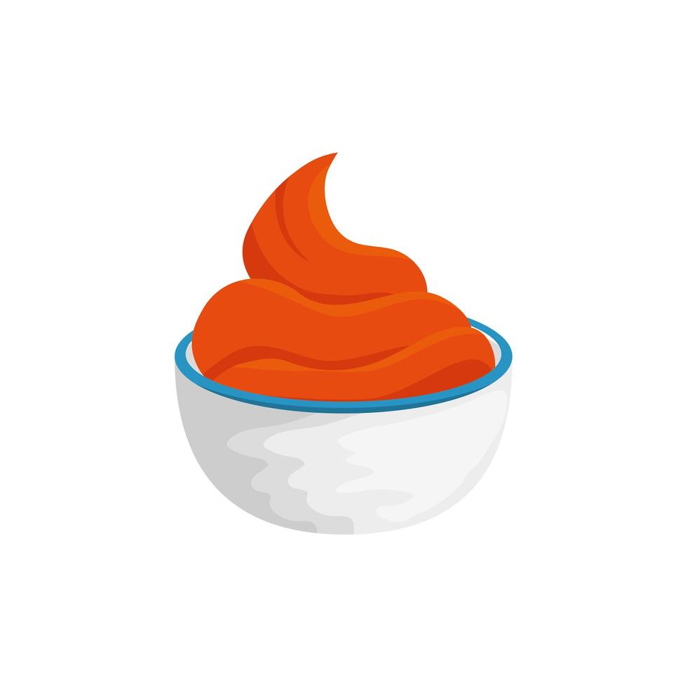 delicious sauce in cup isolated icon vector