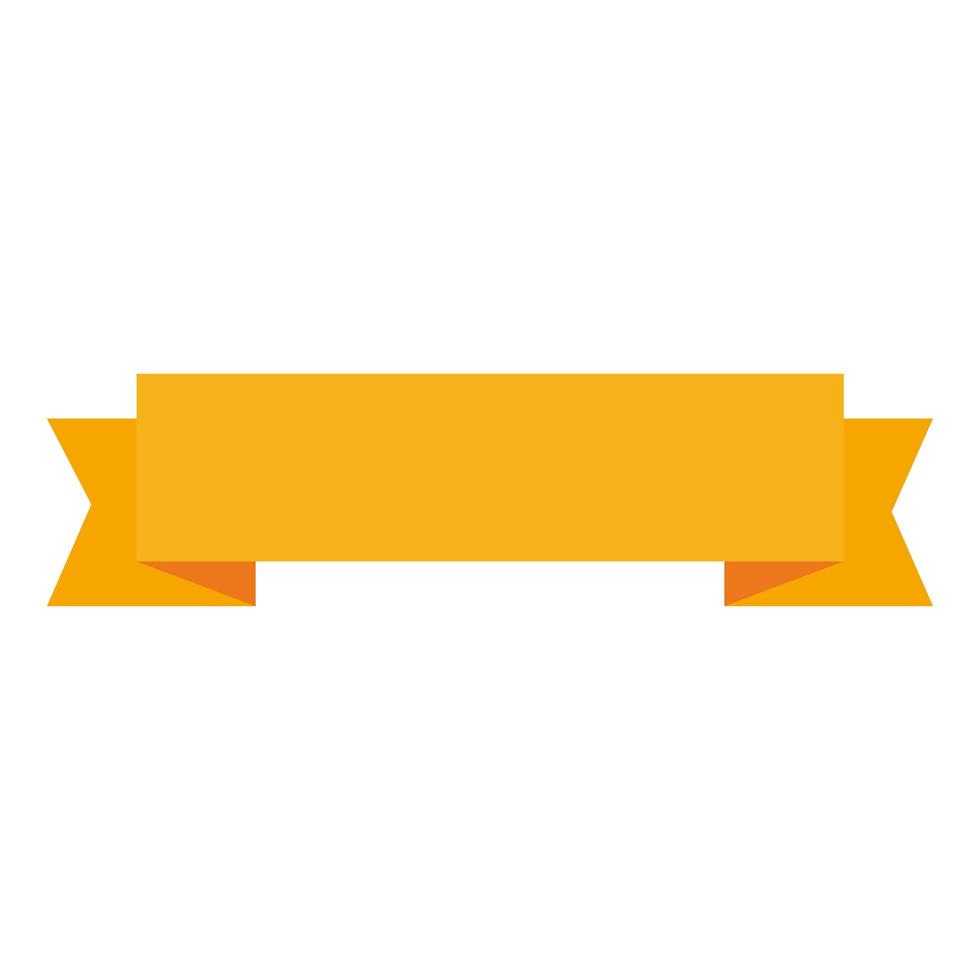 ribbon golden decoration isolated icon vector