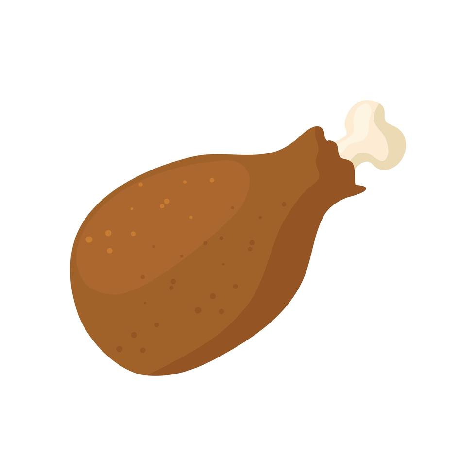 Icono aislado de deliciosa comida de pollo vector