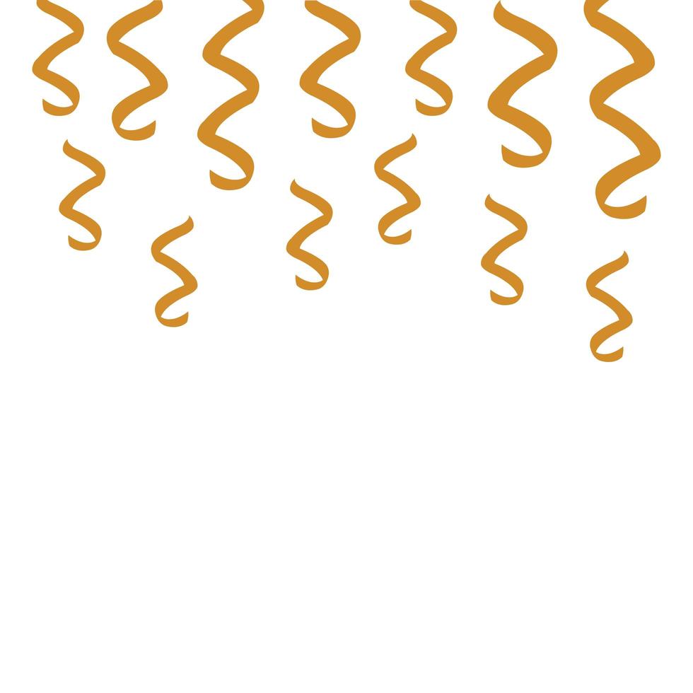 set of party confetti golden isolated icon vector