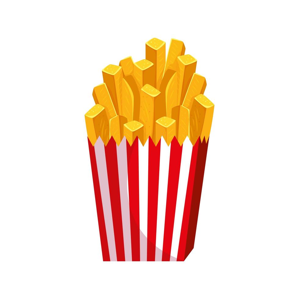 delicious french fries fast food icon vector