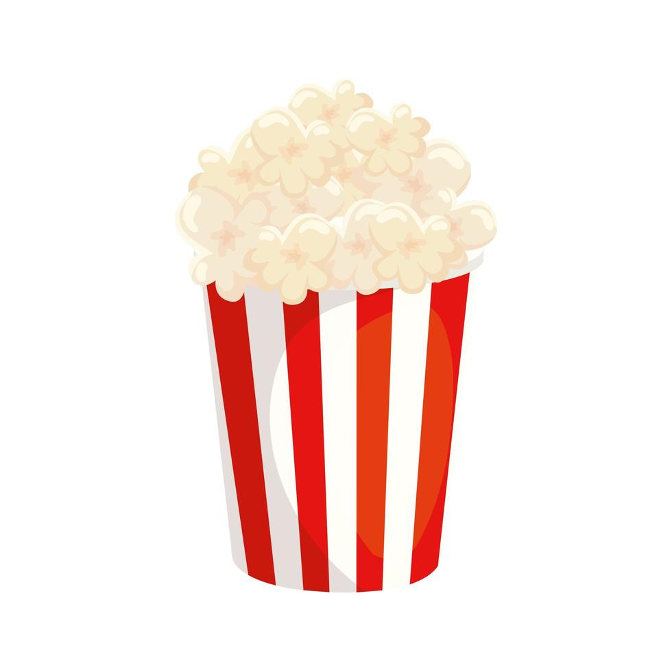 delicious popcorn in container isolated icon vector