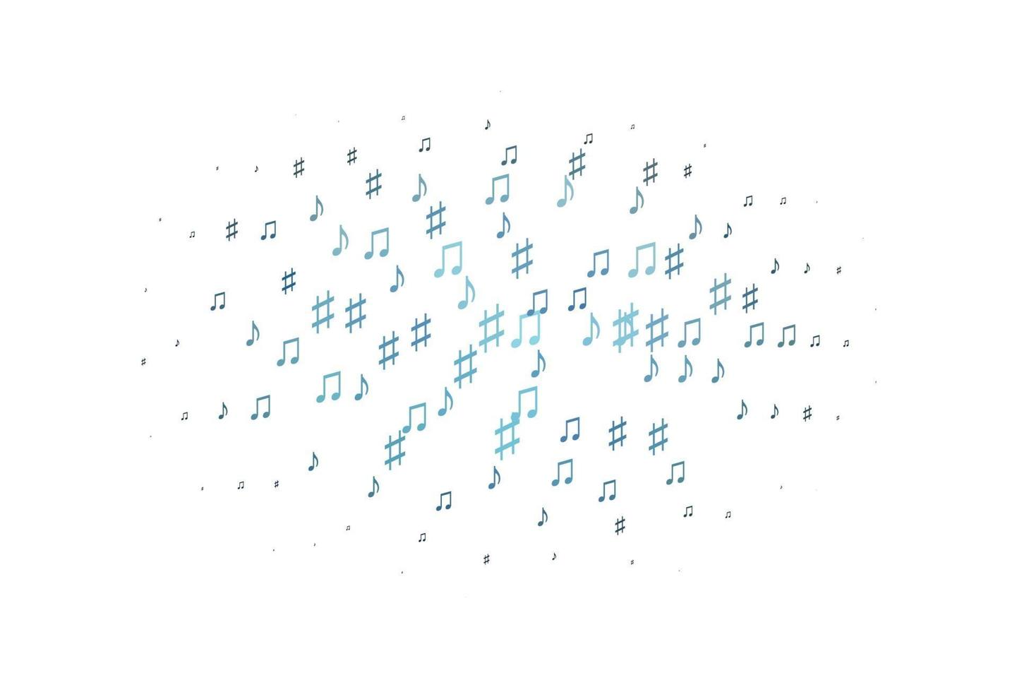 telón de fondo de vector azul claro con notas musicales.