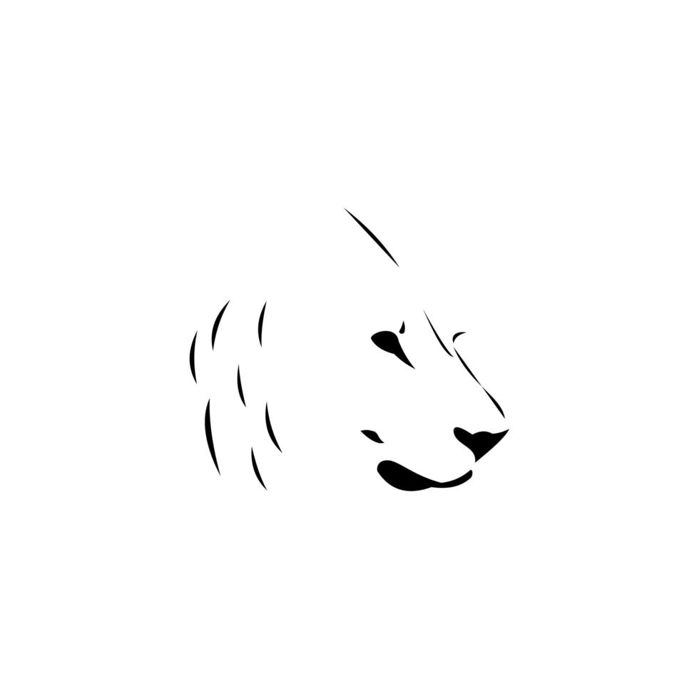 Lion face logo design , animal design vector illustration.