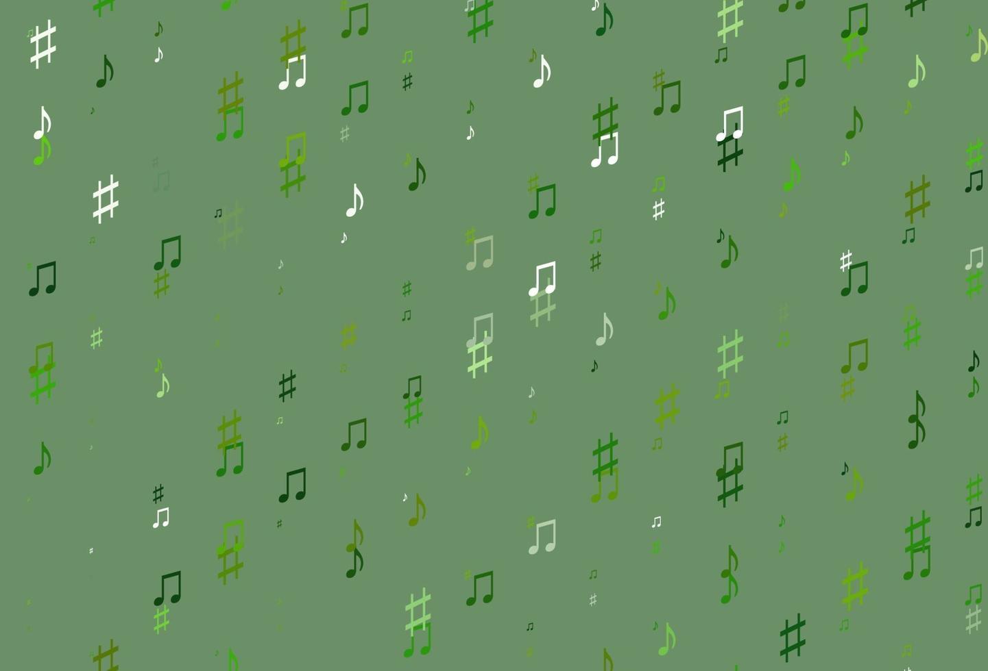 Light Green vector pattern with music elements.