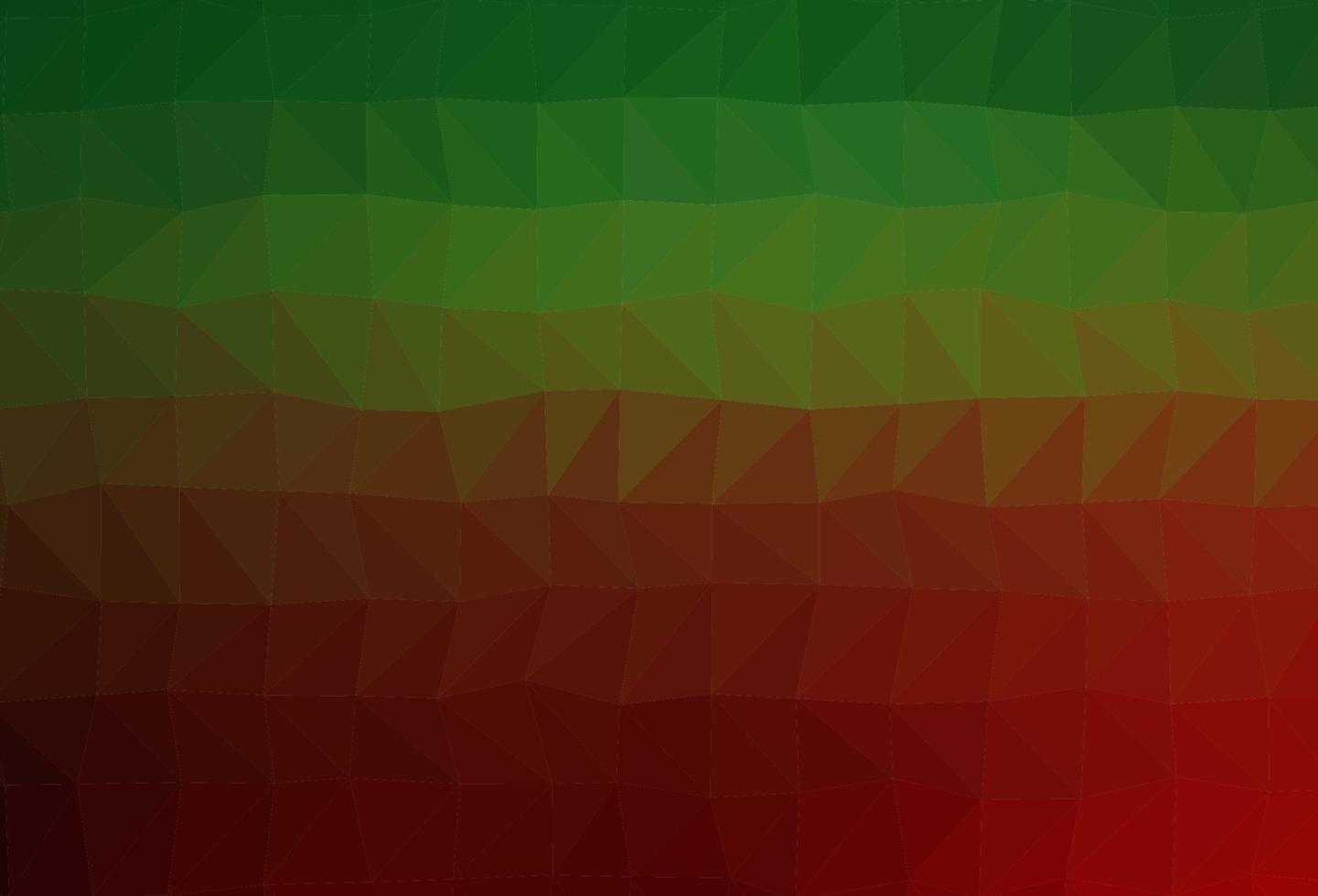 Fondo abstracto de polígono de vector verde claro, rojo.