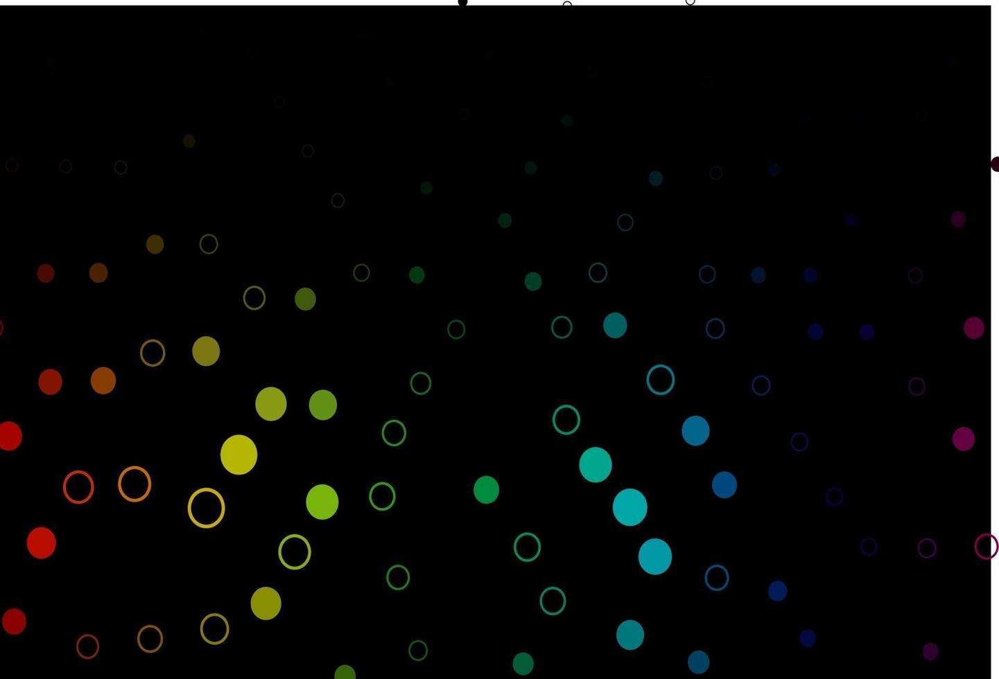 multicolor oscuro, textura de vector de arco iris con discos.