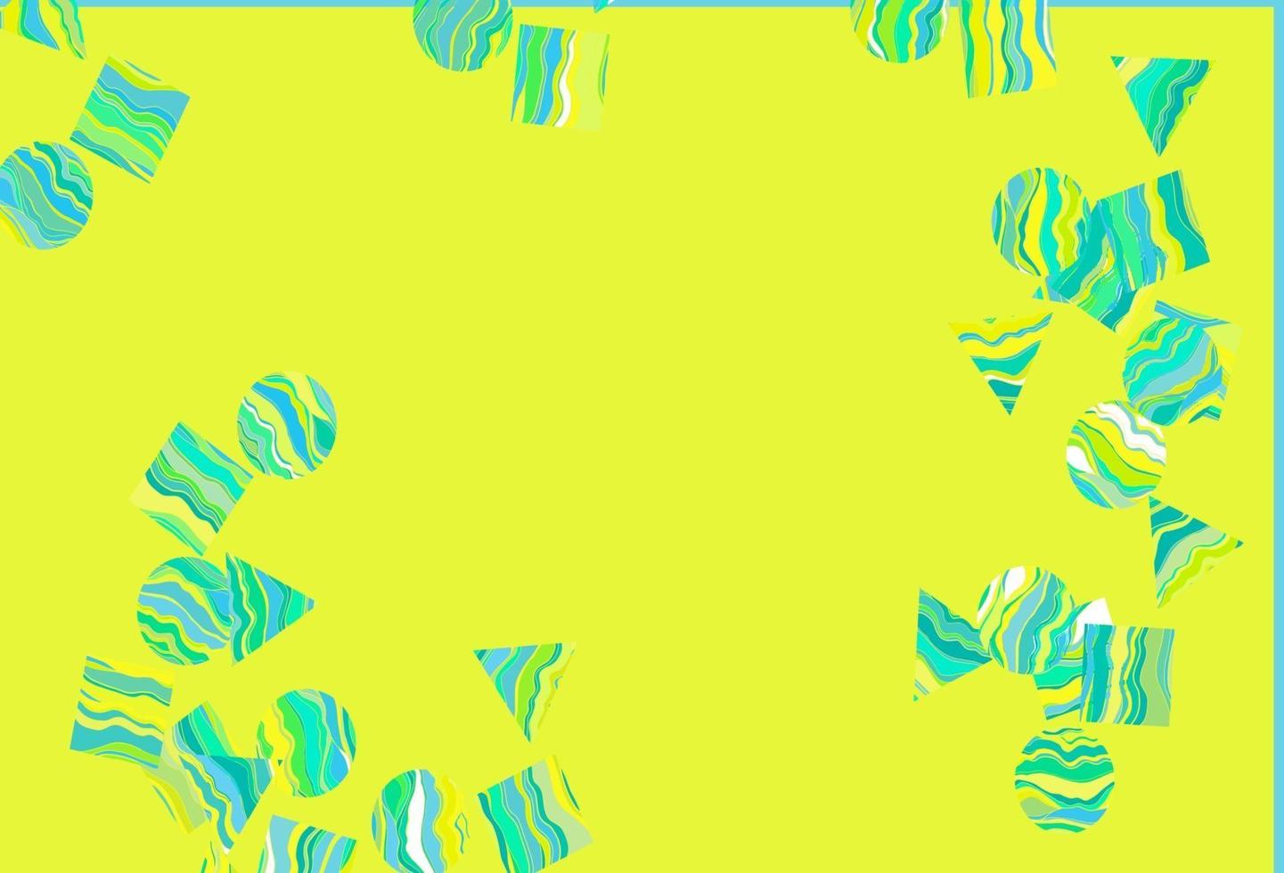 Light Green, Yellow vector backdrop with lines, circles, rhombus.