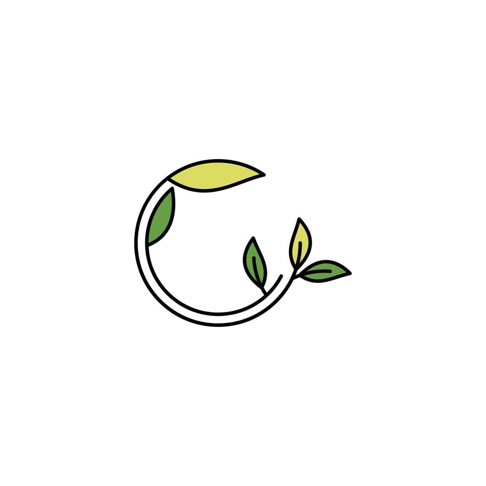 vector de diseño de plantilla de logotipo de hoja de árbol, ilustración de icono.