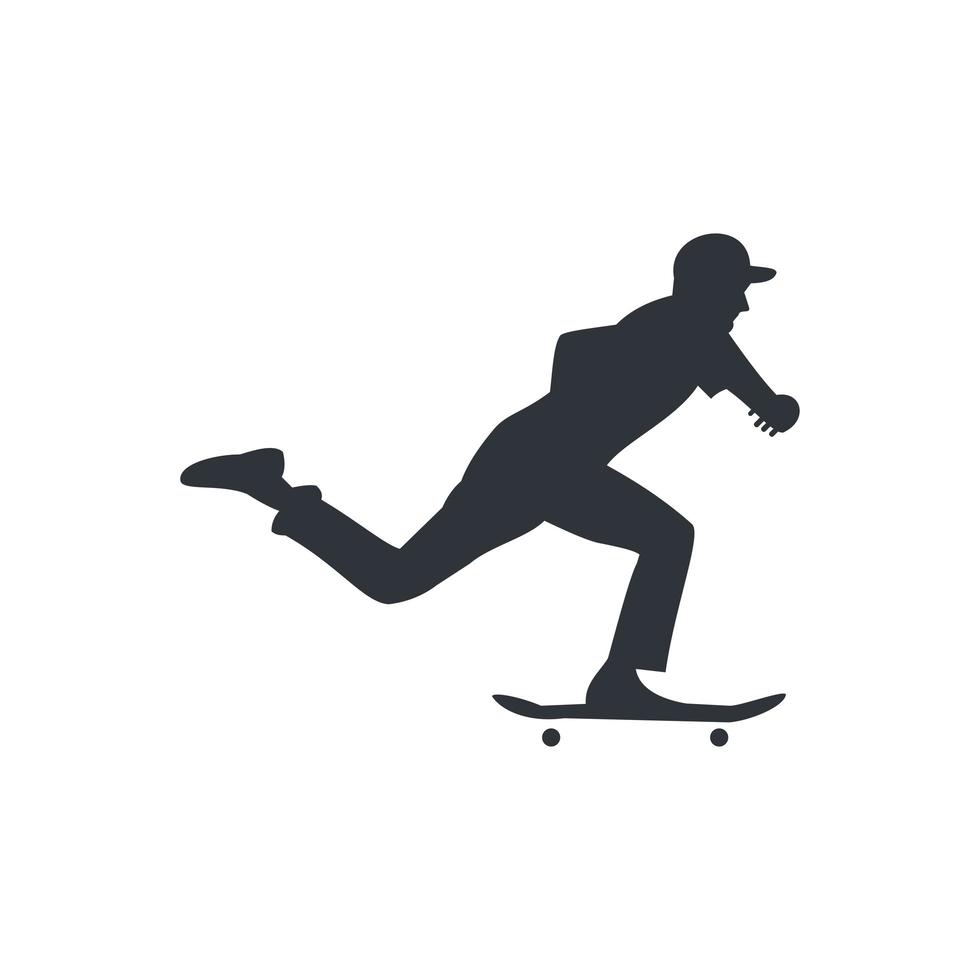 Ilustración de icono de vector de diseño de plantilla de logotipo de skate.