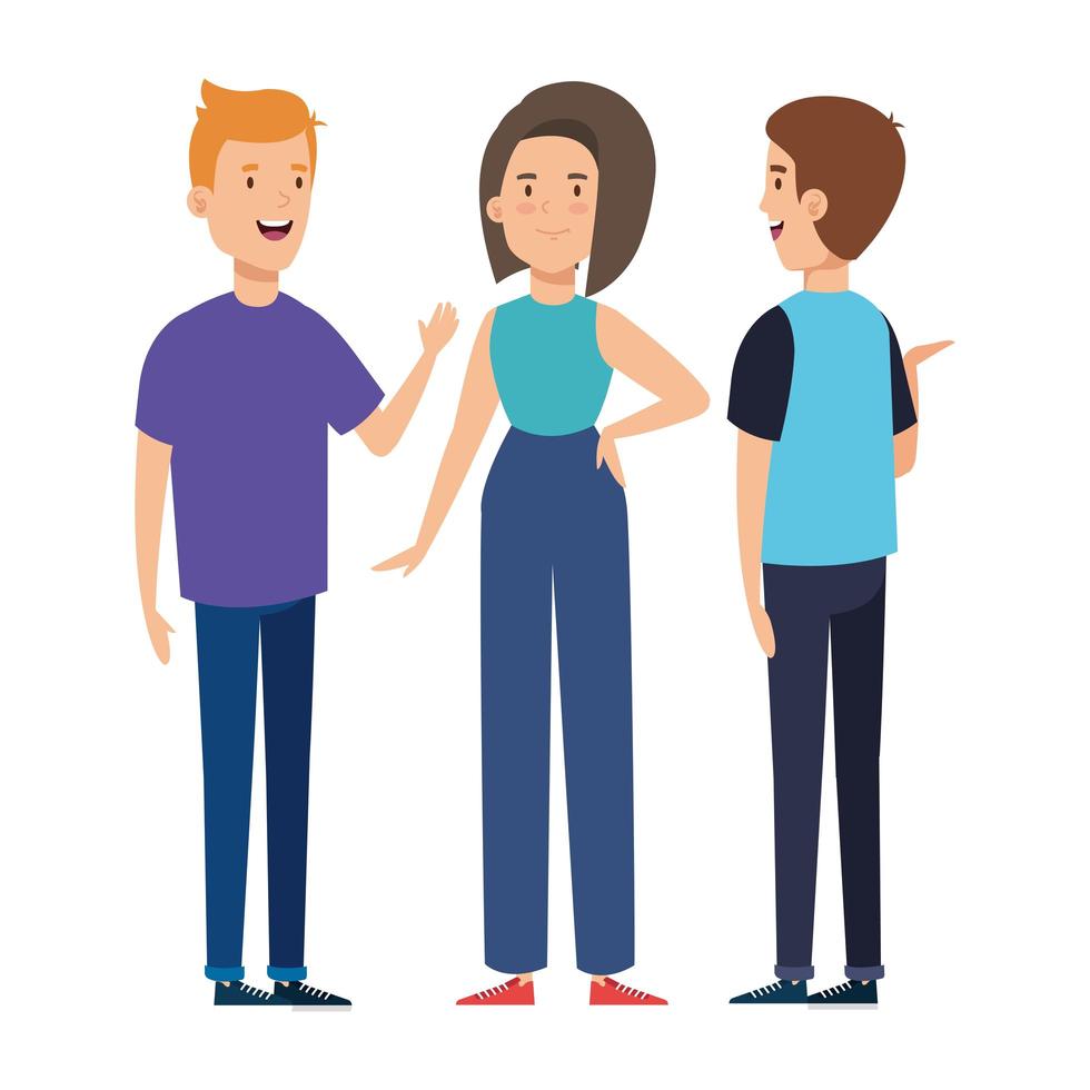 young people avatar character icon vector
