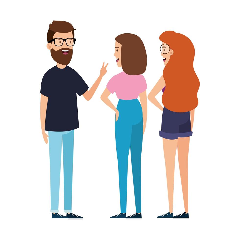 group of young people character vector