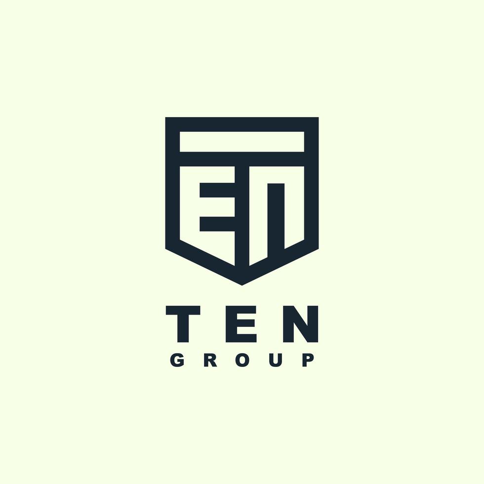 TEN Monogram logo template design vector icon illustration.