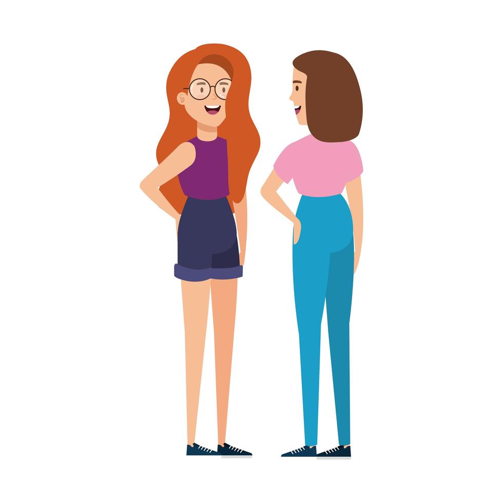 beautiful women avatar character icon vector