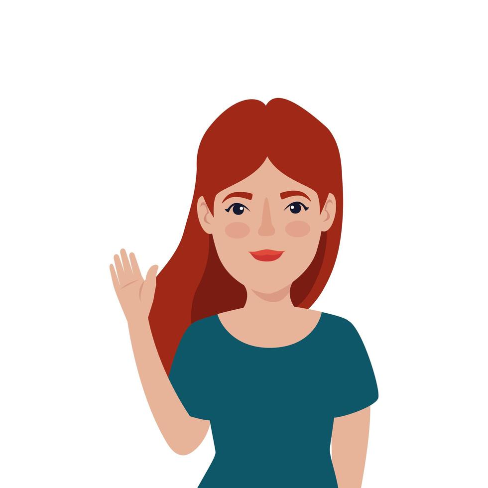 beautiful woman red hair avatar character icon vector