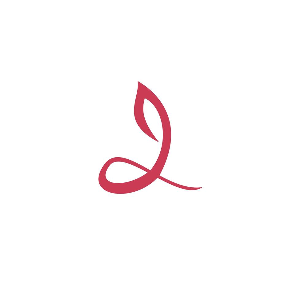 Leaves, initial L logo template design vector illustration.