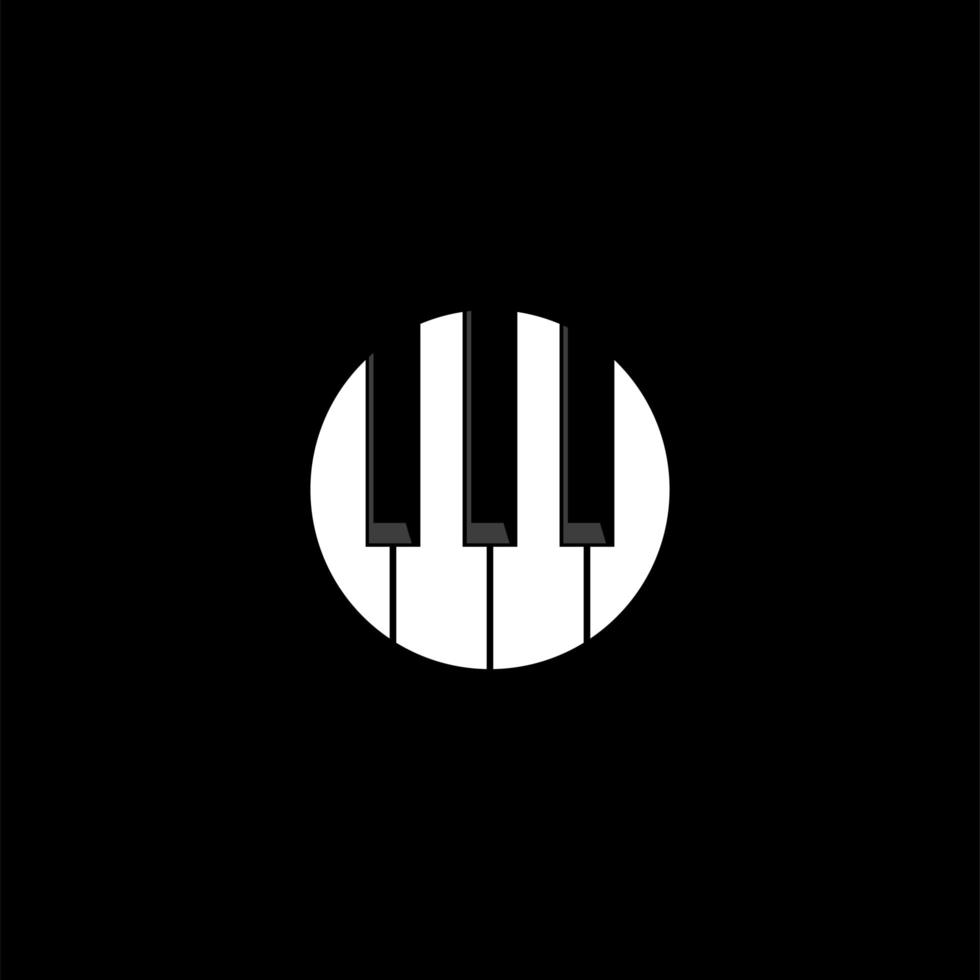 icono de diseño de ilustración de vector de plantilla de logotipo de piano