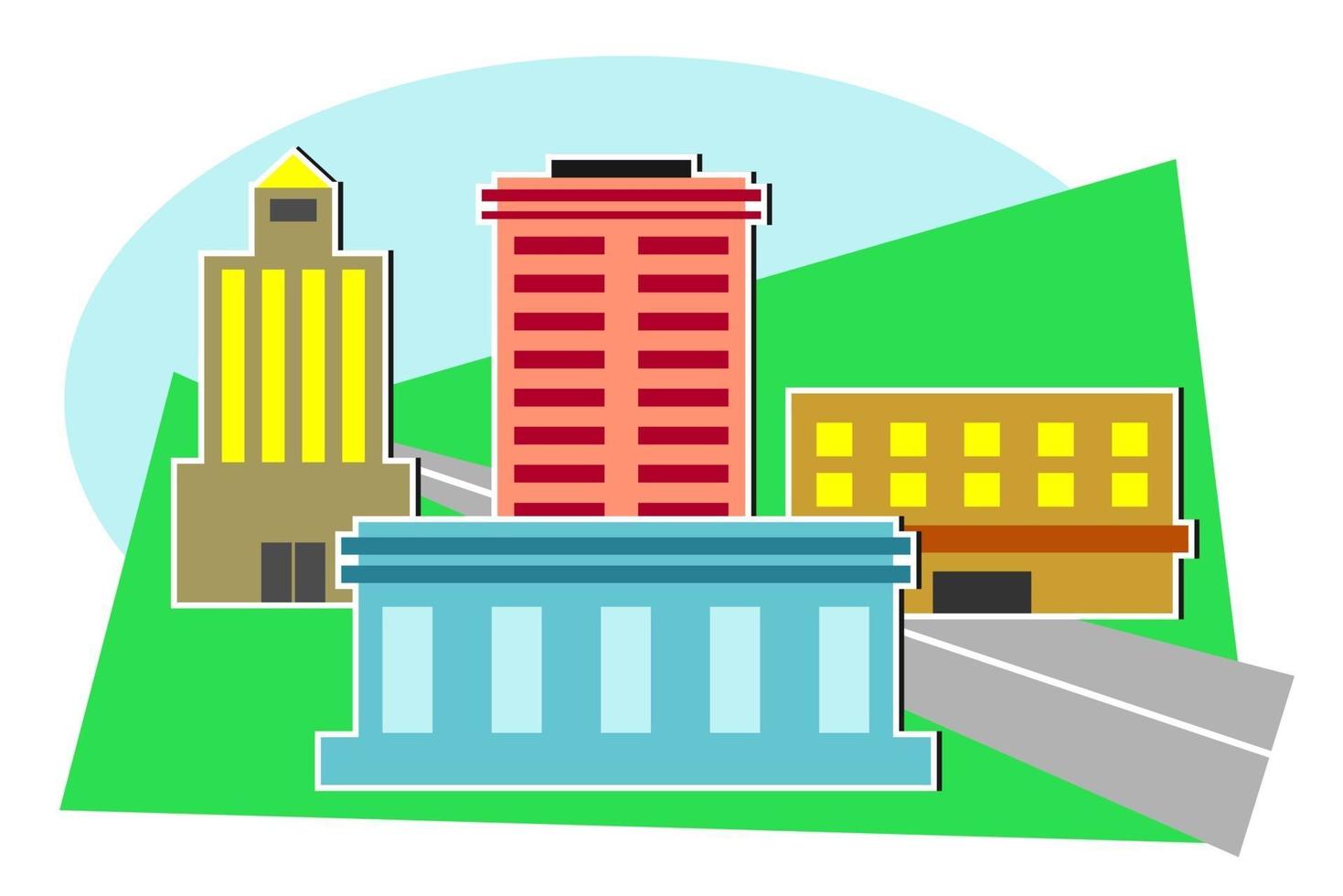 Simple Urban Cityscape Skyscraper Scene vector