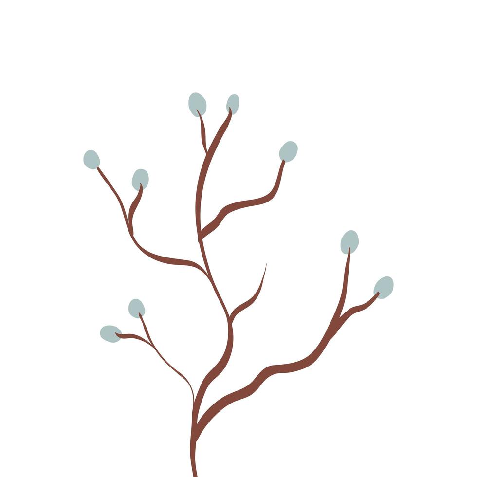 branches with leafs nature ecology isolated icon vector