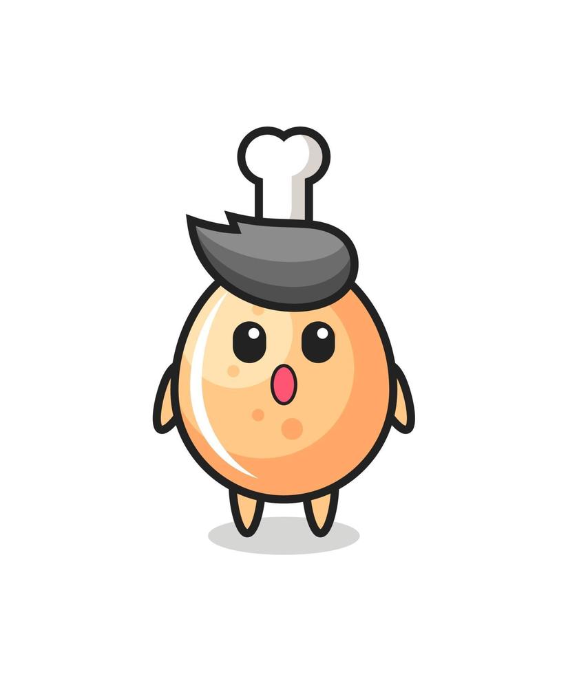 the amazed expression of the fried chicken cartoon vector
