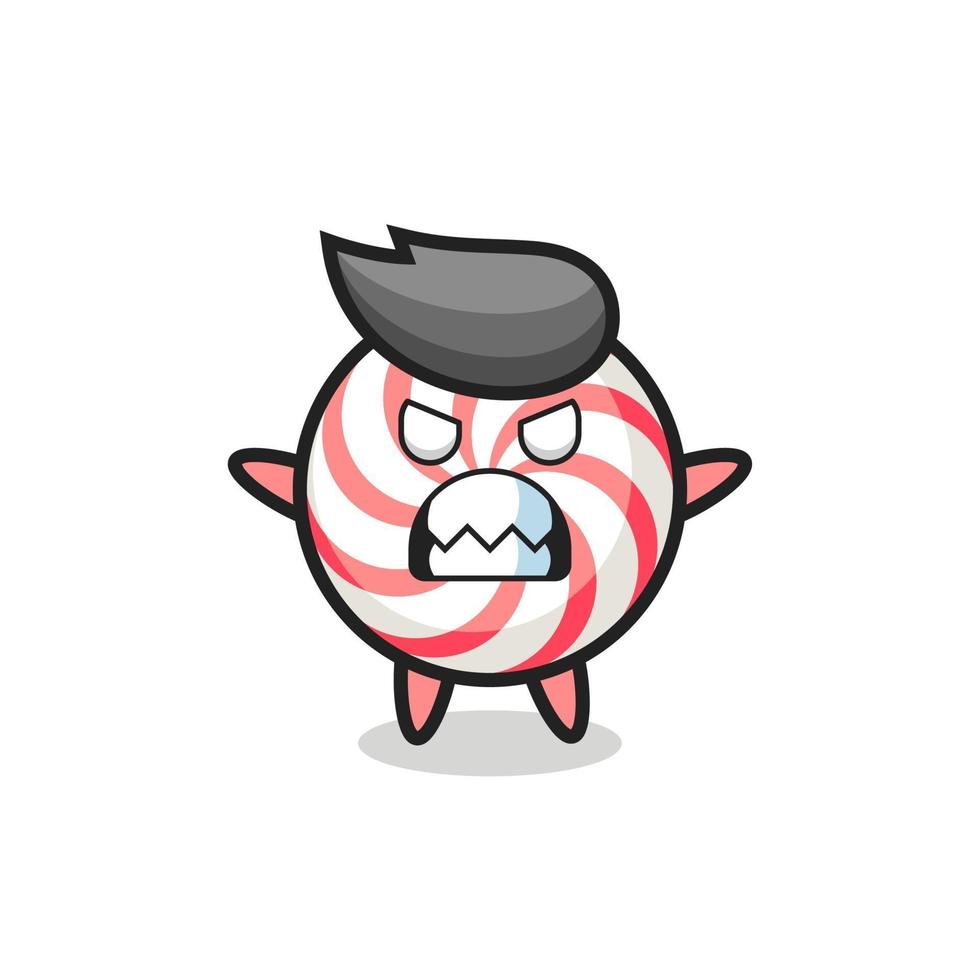 wrathful expression of the candy mascot character vector