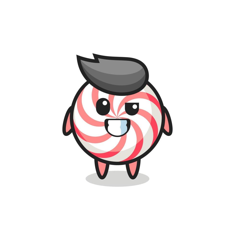 cute candy mascot with an optimistic face vector