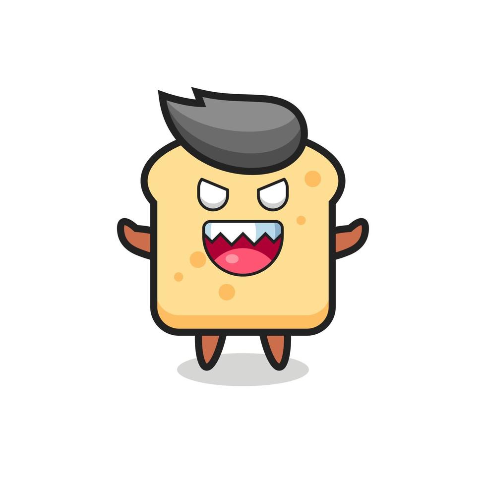 illustration of evil bread mascot character vector