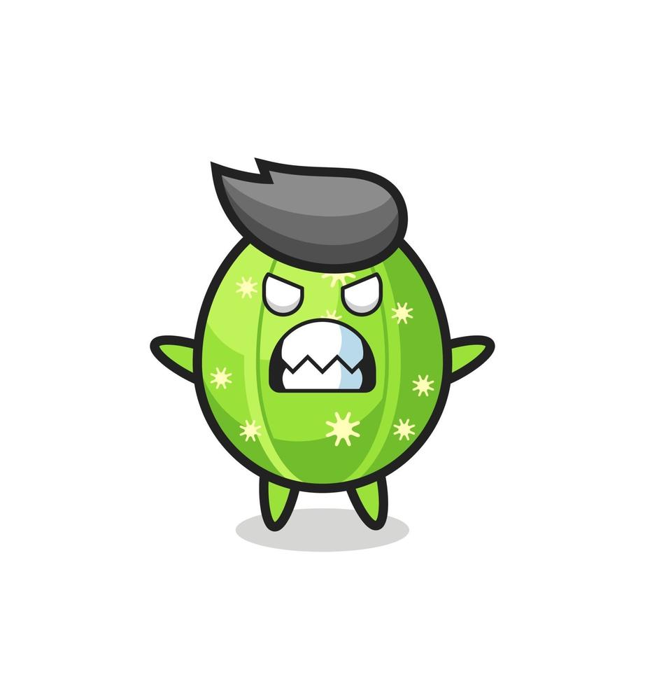 wrathful expression of the cactus mascot character vector