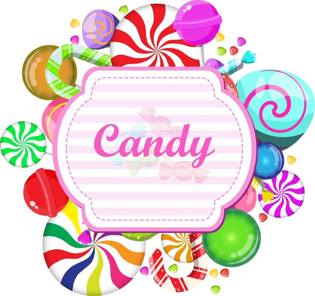 Candies background sweets and desserts frame vector