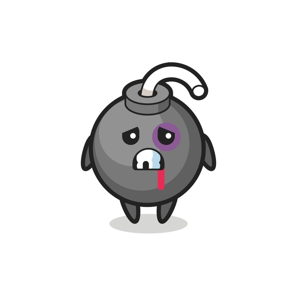 injured bomb character with a bruised face vector